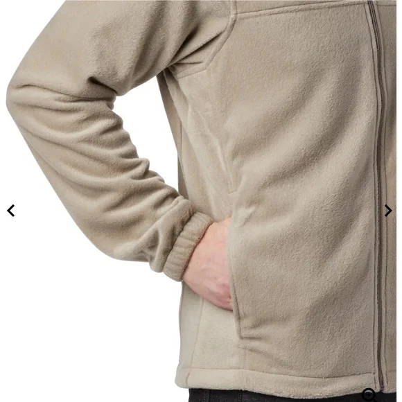COLUMBIA Mens Steens Mountain Fleece Zip Up Jacket Large Tusk Tan $65 EUC lcsr - Picture 5 of 15